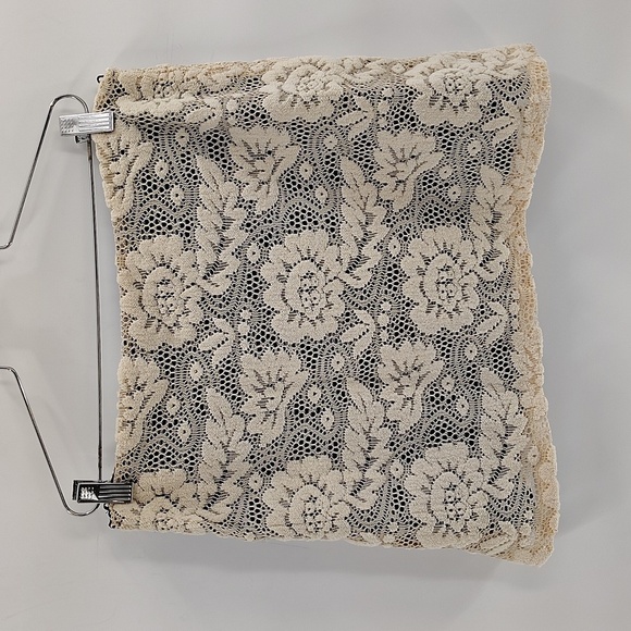 Anthropologie Judith March cream brocade lace overlay mini skirt size large - Picture 7 of 7